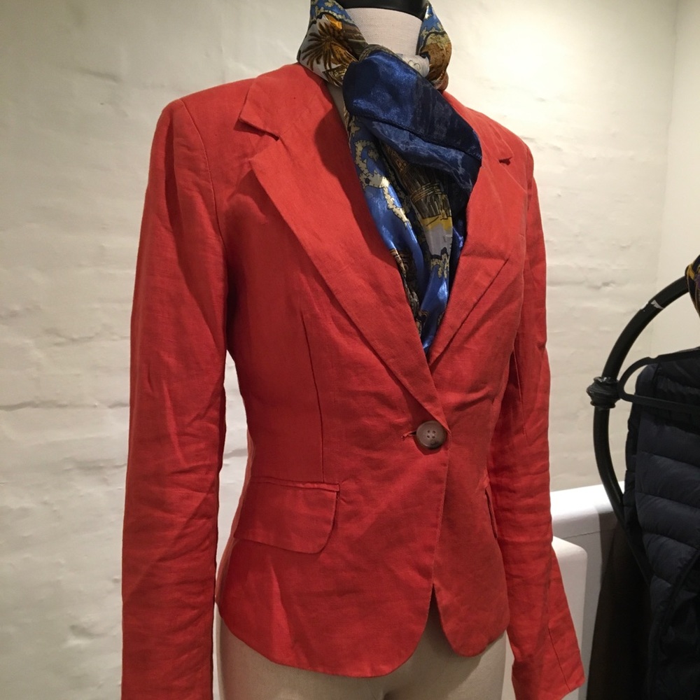 Coral Linen Blazer